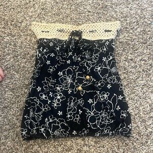 Strapless Floral Top